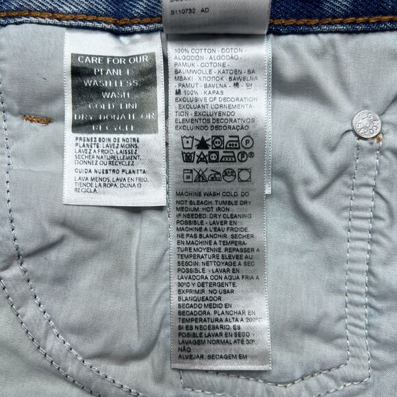 Levis Premium Womens XL Straight Denim Jeans Blue Mid Rise Baggy Loose Wide - Picture 16 of 16